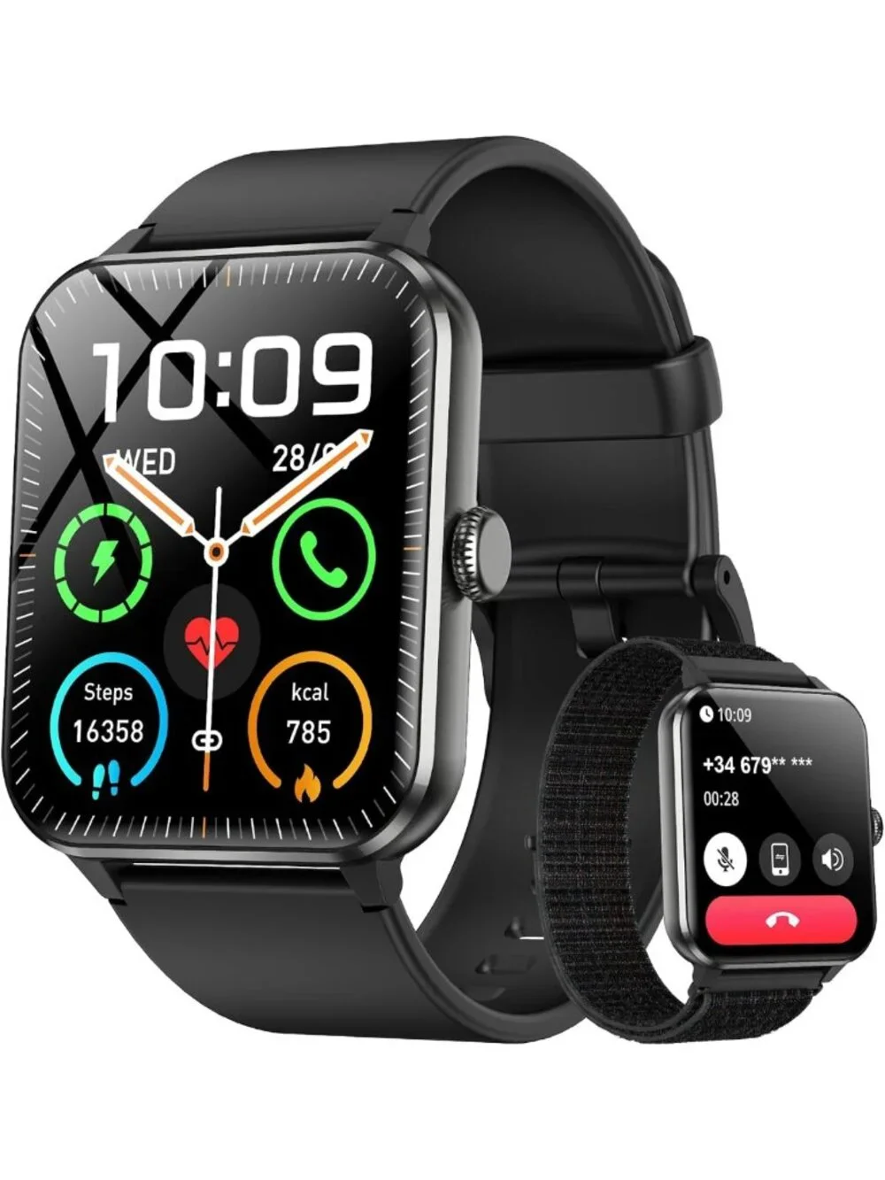 Smart Fitness Watch with Call Function, Heart Rate Monitor, 100+ Sports Modes